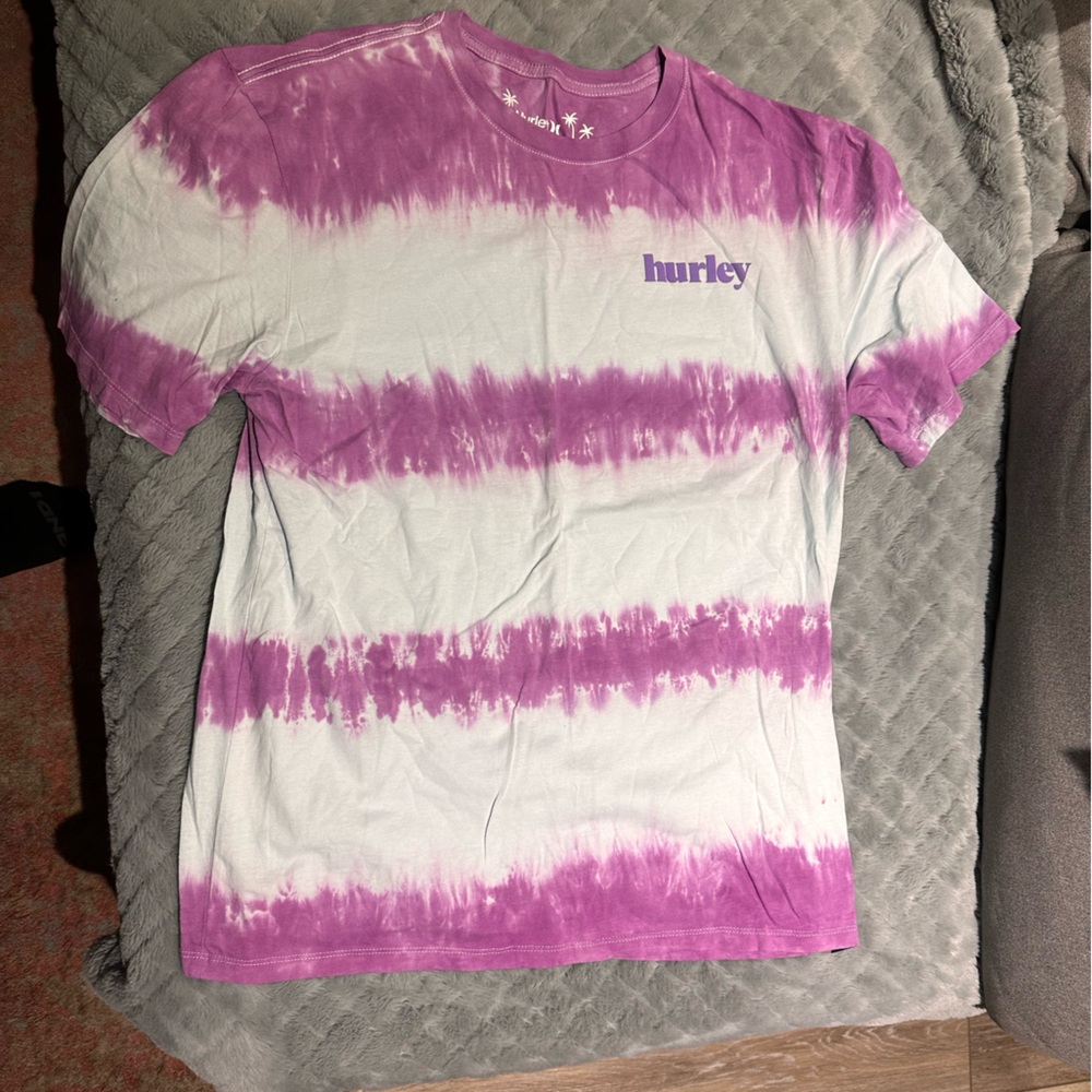 Hurley Purple and White Tie-Dye T-Shirt